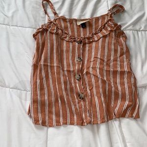 striped tank top with buttons.